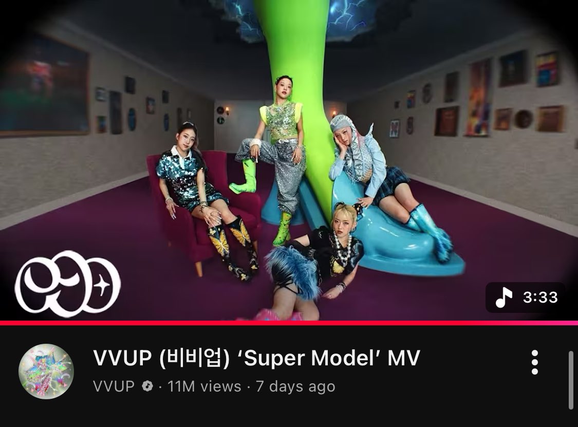 vvinie_official's tweet image. VVUP (비비업) ‘Super Model’ MV
has surpassed 11 Million views on YouTube!

🔗youtu.be/jhgj3wjTC8M

#VVUP #비비업
#SuperModel #VVON
#킴 #팬 #수연 #지윤
#Kim #Paan #Suyeon #Jiyoon