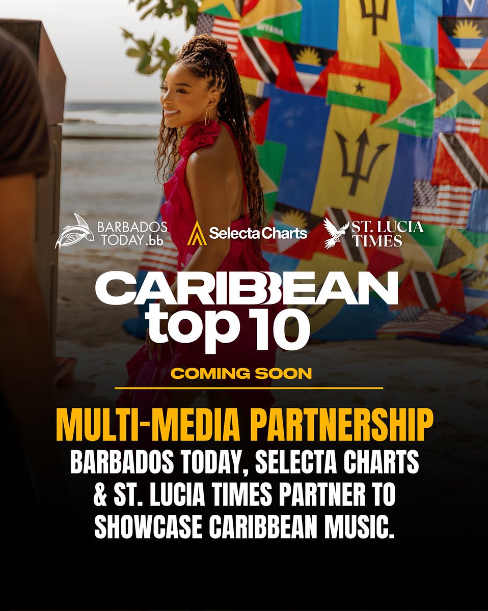 SelectaCharts's tweet image. .@SelectaCharts partners with @BarbadosToday and the @stluciatimes to announce the Caribbean Top 10. A Weekly Music Chart dedicated to the music of the Caribbean, on a bigger-than-ever scale. Coming soon!