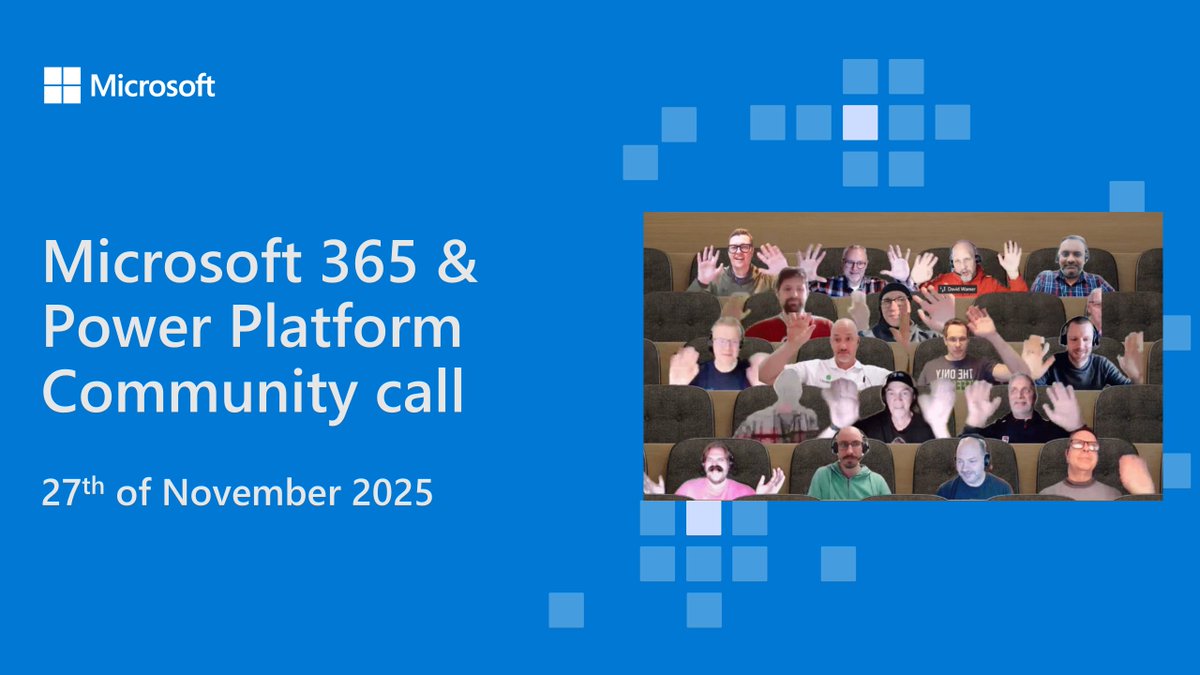 DavidWarnerII's tweet image. 💾 Recording of the @m365pnp #Microsoft365 &amp;amp; #PowerPlatform Community call 27th of Nov

• The latest updates ⚡
• Focus this time on #PowerApps, #ListFormatting, and #SPFx
• Presented by Mike Givens, @thechriskent, and @bernierh

📺 Watch → youtu.be/Khr1ERjRyR4