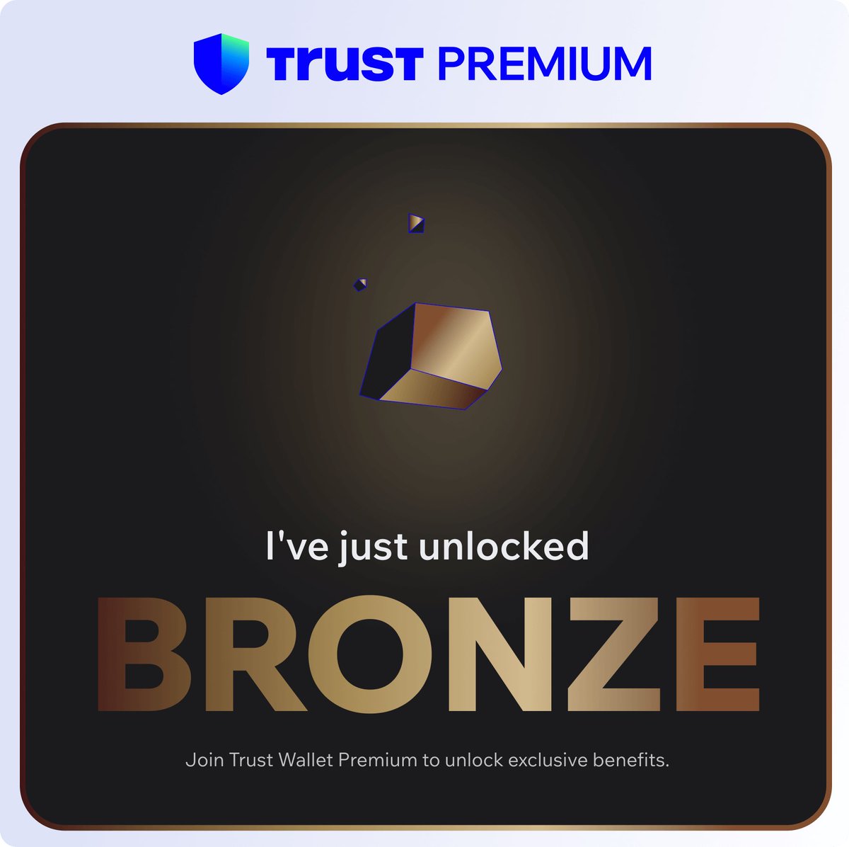 just joined <a href="/TrustWallet/">Trust Wallet</a> Premium. first tier unlocked - feels good to see my trust actually pay off 💙 if you use Trust Wallet, you should really check this out.
short.trustwallet.com/premium-share