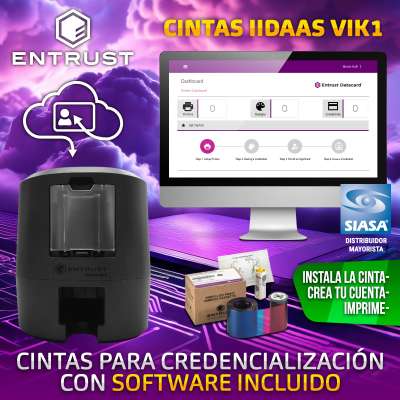 Siasa's tweet image. La credencialización en la nube con con las nuevas cintas IIDAAS VIK1 de #Entrust ¡ya está aquí!
Instala la cinta, crea tu cuenta de software online, y empieza a imprimir.
Perfecta para proyectos multisucursal.
👉 Descarga folleto: bit.ly/3KcSAK2