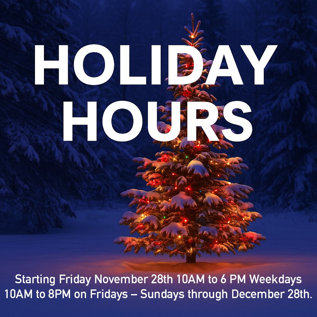 We are extending our hours for even more festive fun!
 Starting Friday, November 28
 Weekdays: 10 AM – 6 PM
 Fridays–Sundays: 10 AM – 8 PM
Through December 28
Make Evergreen part of your holiday tradition!

#EvergreenAviation #HolidayHours #FamilyFun #AviationHistory #MuseumMagic