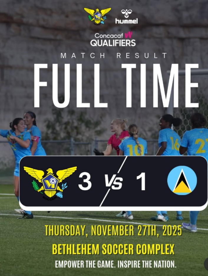 Énorme Succès de l'équipe Féminine des îles Vierges Américaines ! Ces dernières viennent de Battre Sainte Lucie pour la première fois, grâce au travail de la fédération pour attirer des joueuses évoluant en Europe (Vitoria Sc,🇵🇹 ZNk Olimpija 🇸🇮) 
#concacafqualifiers 
#concacaf