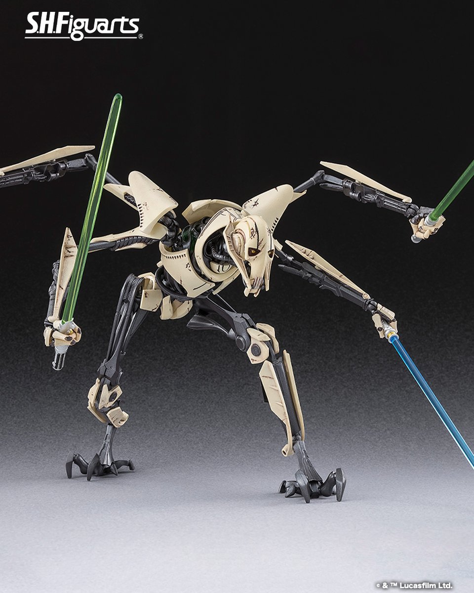 t_features's tweet image. 【今週の新商品】

「S.H.Figuarts グリーヴァス将軍（STAR WARS: Revenge of the Sith）」が
一般店頭にて11月29日(土)新発売！
📋商品詳細→ tamashiiweb.com/item/15321/

パーツ交換で2本腕／4本腕状態を再現可能！ワイヤー入り布製マントは可動を邪魔せずに自由なポージングを実現！
#t_shf #STARWARS