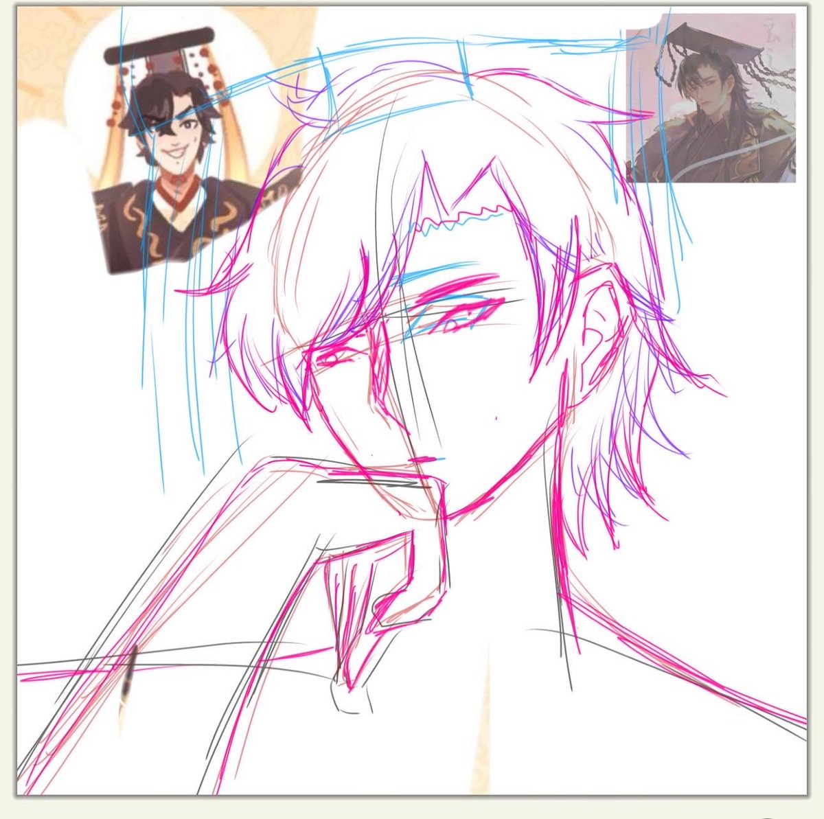 WarnKoffii's tweet photo. Taxian Jun art I never finished cause I’m not drawing that hand again and no one can make me but also again he uggo https://t.co/XWbaE4pO82