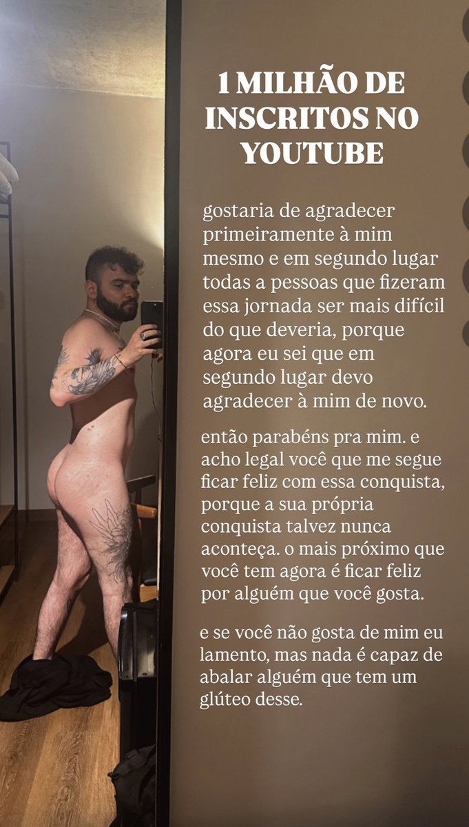 tiagosantineli's tweet image. promessa cumprida. 1 milhão de inscritos!