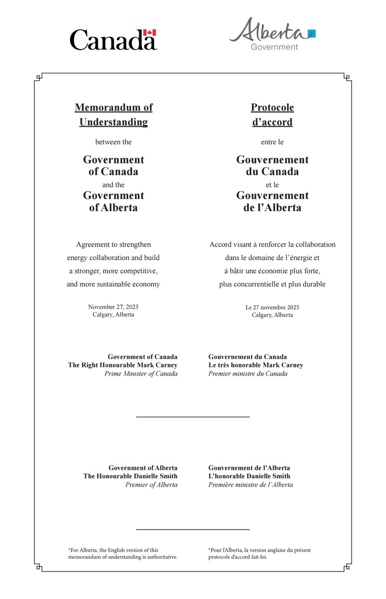 Alberta Independence Reason #1795

Ottawa is celebrating a new 15-year “energy collaboration” MOU with Alberta as if it were a historic win. Read the fine print, and it’s clear who really benefits.

For the next decade and a half, Alberta is expected to “collaborate” on Ottawa’s