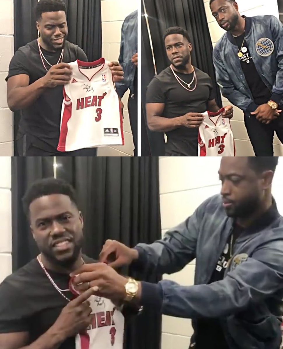 Never forget when D-Wade handed Kevin Hart a Heat jersey 🤣💀 