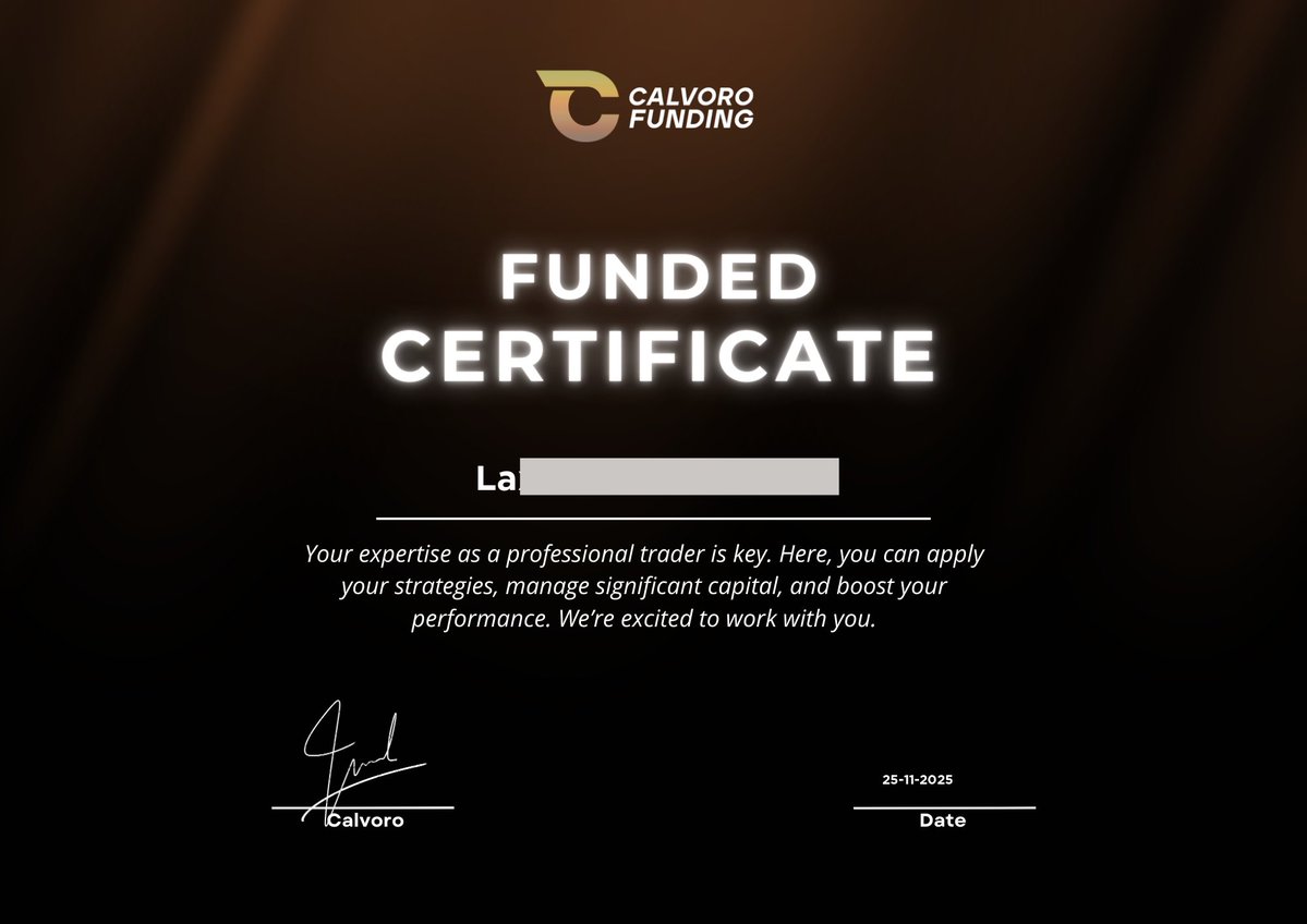 I Become Funded with <a href="/calvorofunding/">Calvoro Funding</a> 

Things I Liked Till Now:
-Almost Zero Spreads Or maybe zero spreads on some pairs
-No glitches or broker manipulations
-Fast execution
-Easy rules on evaluation phase 

Looking Forward for consistent payouts with them!