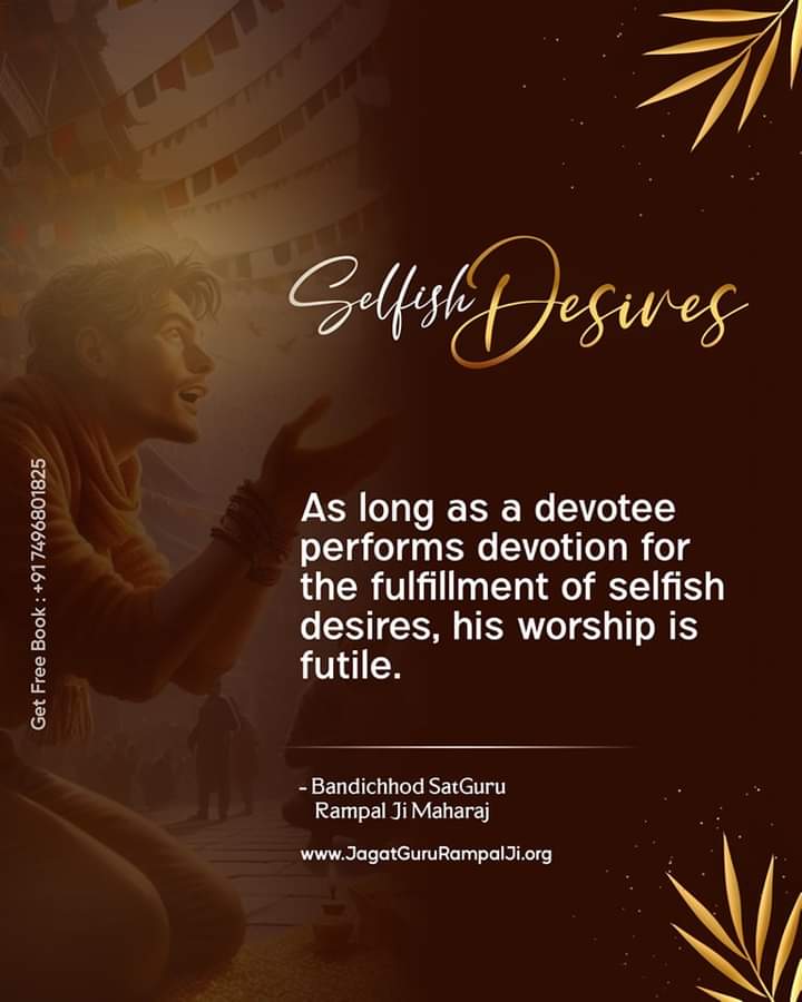 akhandaar's tweet image. #GodMorningFriday
Selfish Desires
As long as a devotee 
performs devotion for the fulfillment of selfish desires, his worship is futile.
Visit Sant Rampal Ji Maharaj YouTube Channel For More Information 
#wednesdaymotivation