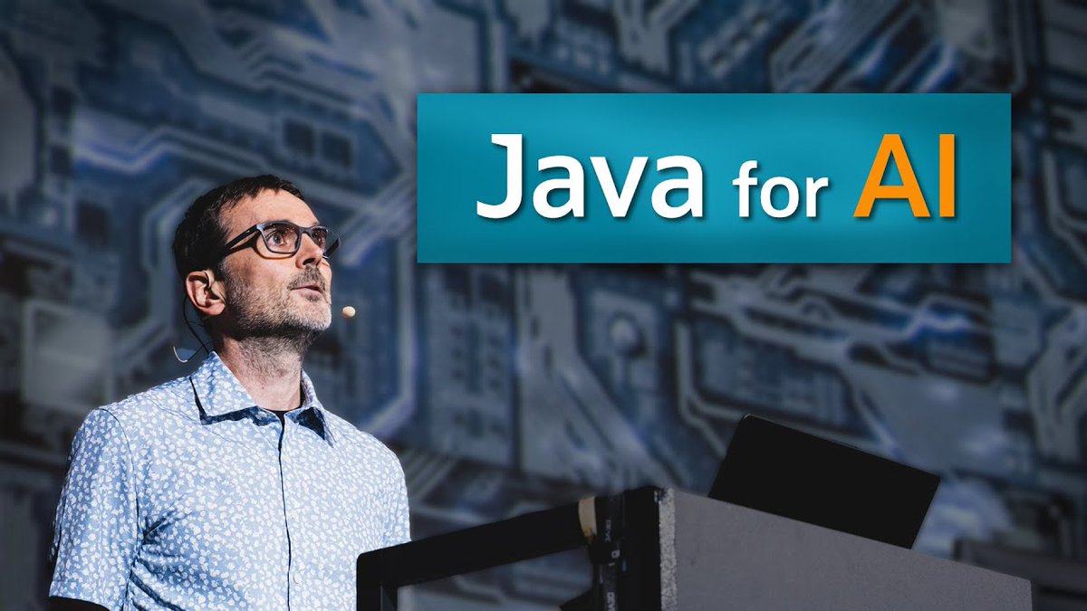 java's tweet image. Many Java features (existing and future) can meet the demands of AI. 🤖 

This presentation discusses these features and how they might be used by Java libraries and applications to build competitive AI solutions. social.ora.cl/6010AImlY