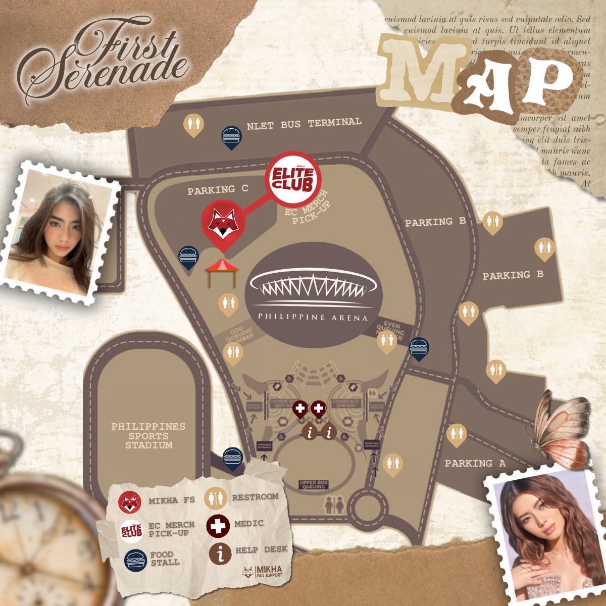 mikhalitesfs's tweet image. Here's our venue map to help you find your way to our booth at the Bloomzone tomorrow 😊

MikhFS 'will land' at Helipad C along with TBPH and other fan support teams to give out freebies to our dearest blooms. 🌸❤️

Elite Club merch can also be claimed at the MikhFS booth from 11