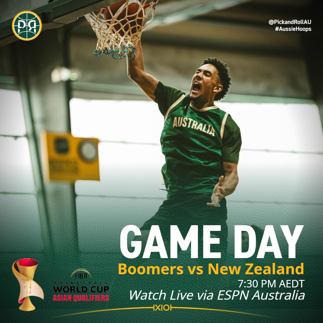 PickandRollAU's tweet image. GAME DAY | The Australian Boomers host New Zealand in Hobart tonight!🇦🇺🦘🏀
Can the Boomers get a win on home soil?

⏰7:30 PM AEDST
📺ESPN Australia
📊Live stats: bit.ly/3KtIynR

#AussieHoops #FIBAWC