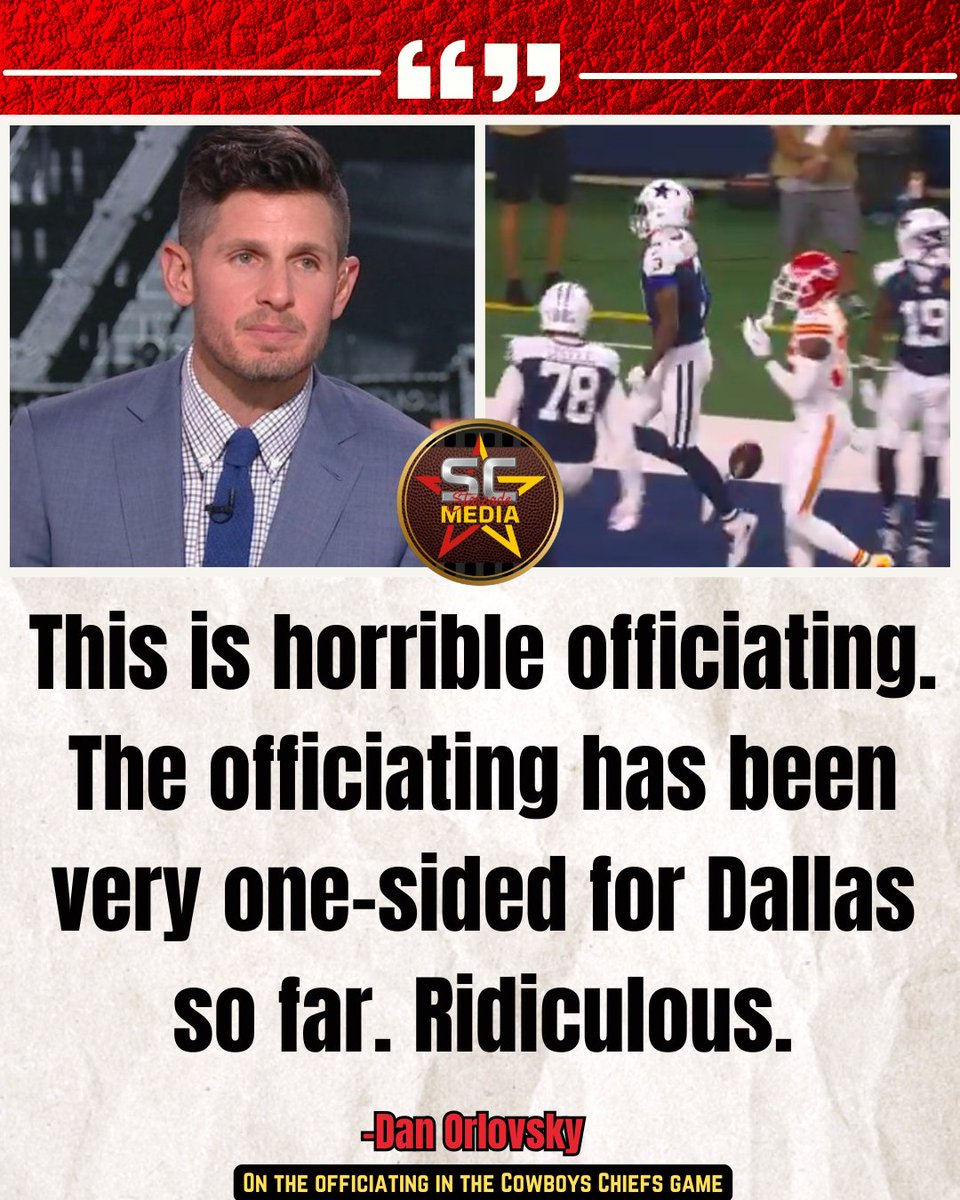 Dan Orlovsky was not a fan of the officiating during the #Chiefs #Cowboys game.