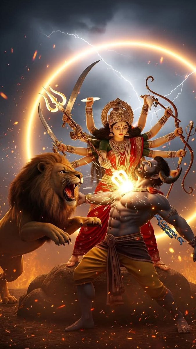 माता दुर्गा और महिषासुर के युद्ध का वर्णन देवी महात्म्य में मिलता है.. 

जहाँ बताया गया है कि यह महायुद्ध नौ दिनों और दसवीं तिथि तक चला.. 

महिषासुर ने कई रूप बदलकर माँ को छलने का प्रयास किया, परंतु माँ दुर्गा ने अपने शौर्य, धैर्य और दिव्य शक्तियों से निरंतर युद्ध किया.

अंततः