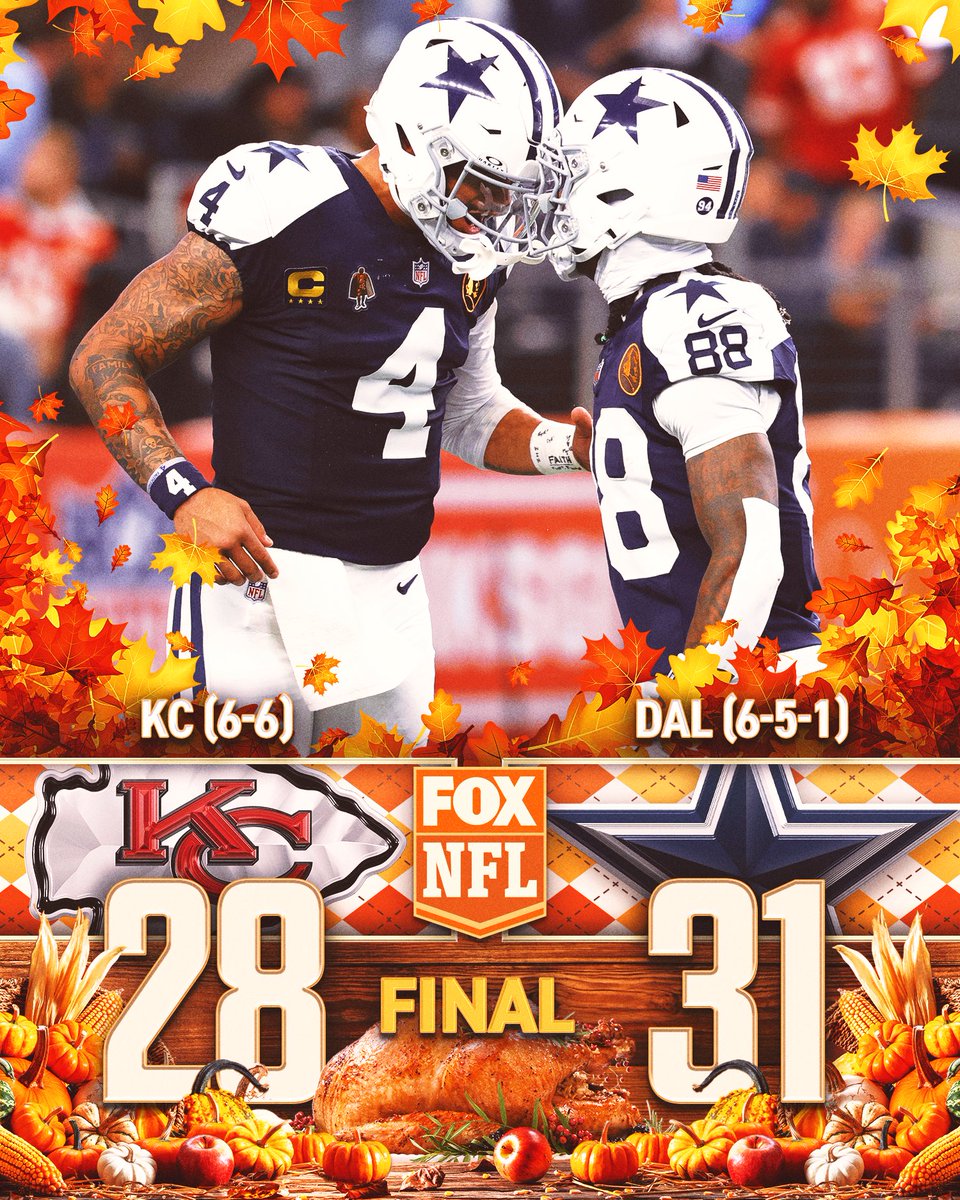 HOW BOUT THEM COWBOYS!?
TURKEY DAY VICTORY! 🤠🦃