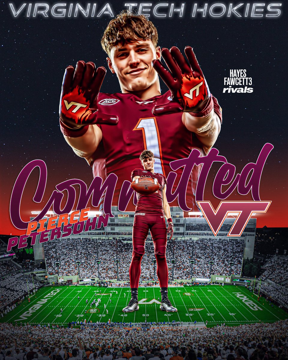 Hayesfawcett3's tweet image. BREAKING: Four-Star TE Pierce Petersohn has Flipped from Penn State to Virginia Tech, he tells me for @rivals

The 6’5 205 TE had been Committed to the Nittany Lions since June

“Believe in the people that believe in you! In Coach Franklin we trust.”

on3.com/rivals/pierce-…