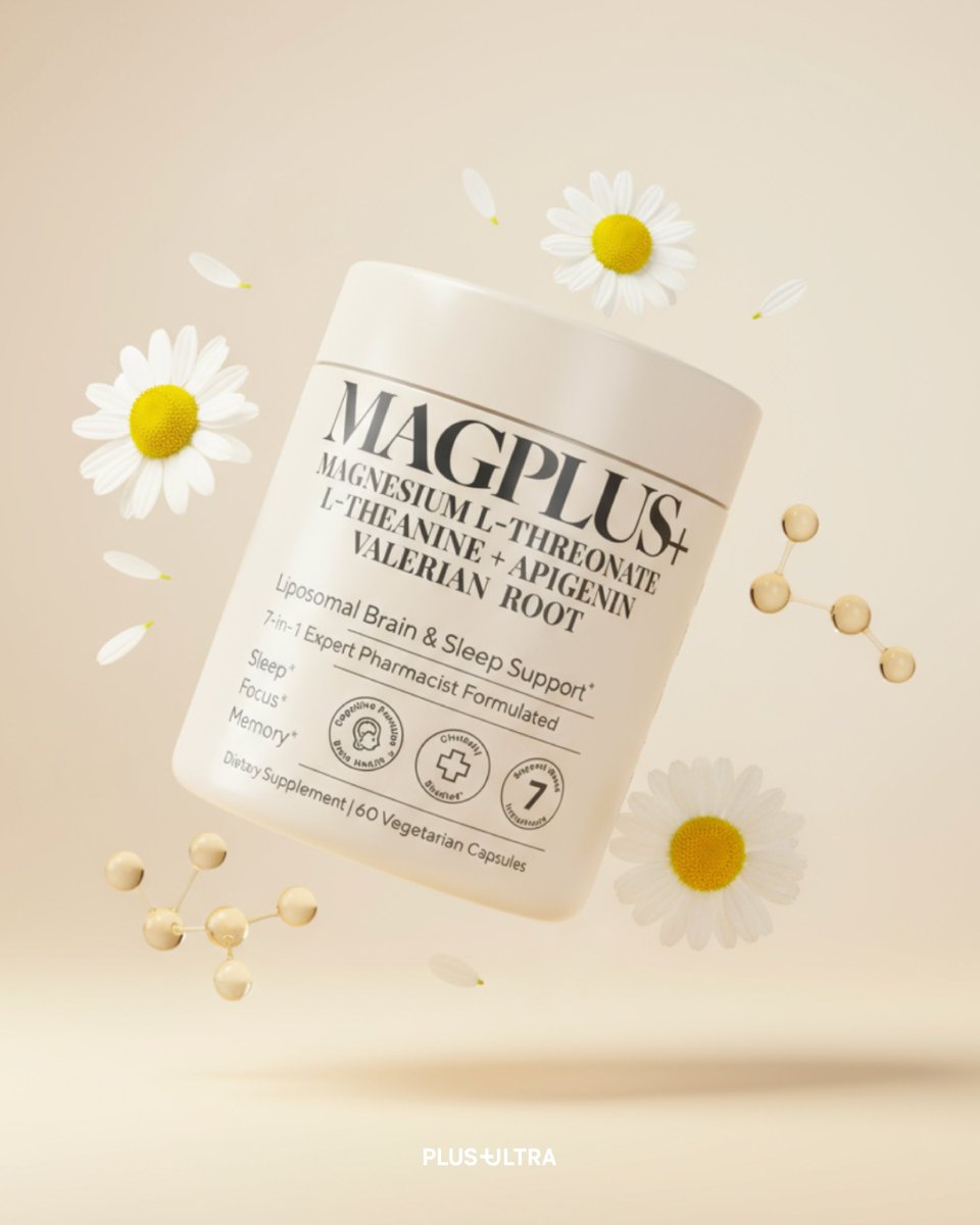 PlusPlusUltra_'s tweet image. Chamomile + magnesium = a calmer mind and smoother wind-down.
 MAGPLUS+ supports relaxation and next-day clarity.
#sleephealth #stressrelief #healthoptimization #naturalsupplements