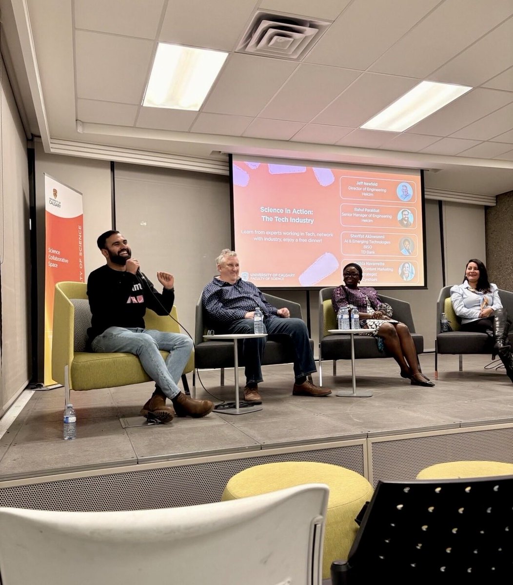 Sheriffie's tweet image. I was back at the University few days ago, I had the privilege of joining a diverse Tech panel at the University of Calgary. 

#TechPanel #UniversityOfCalgary #DiversityInTech #AI #CareerJourney #STEM #Innovation #Mentorship #ScienceInAction #cybersecurity