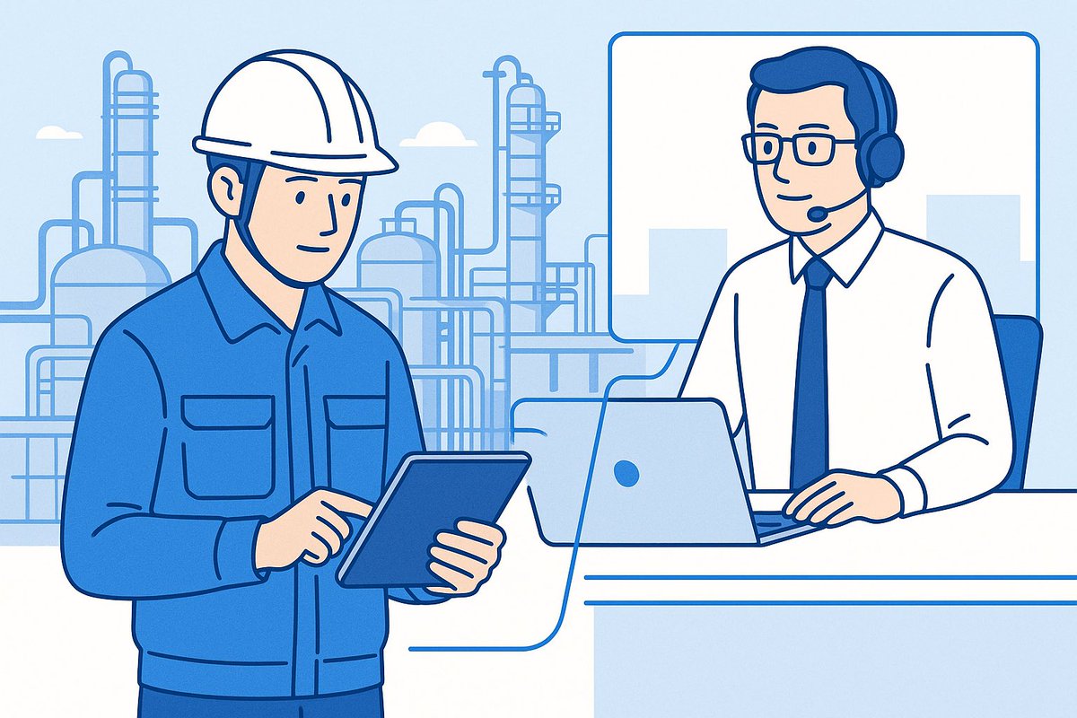 \ #SynQRemote 導入事例紹介📣 /
製薬プラント建設で進む “検査DX”

Before｜課題
🌀検査官の移動負担と出張コストが大きい
🌀若手が判断に迷い、ミスが発生しやすい
🌀電話では現場状況が正確に伝わらない
🌀広大な現場で全工程を把握しきれない

After｜導入効果
💡遠隔検査で移動コストを大幅削減