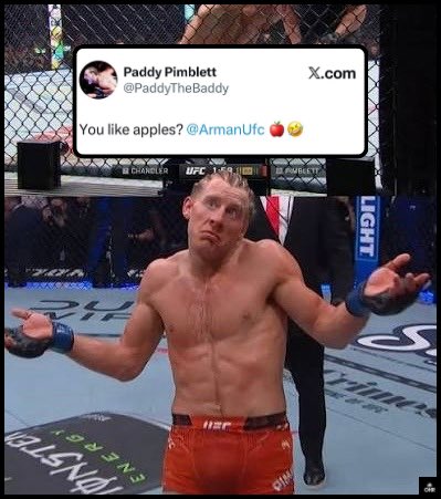 0verhandright's tweet image. Paddy Pimblett trolls Arman Tsarukyan after confirming the interim title fight against Justin Gaethje at UFC 324 😂

via @PaddyTheBaddy 

#ufc #MMATwitter