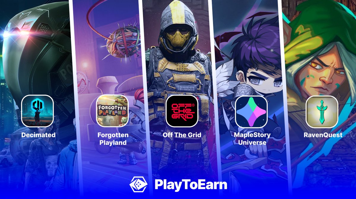 PlayToEarn's tweet image. Who is getting your vote for Game of the Year in the PlayToEarn Blockchain Game Awards 2025? 🏆🌟

Here are 5 more games up for nomination:

👉@playoffthegrid 
👉@MaplestoryU 
👉@ForgotPlayland 
👉@decimated_game 
👉@RavenQuestGame 

🗳️Go vote now: playtoearn.com/awards/vote/ga…