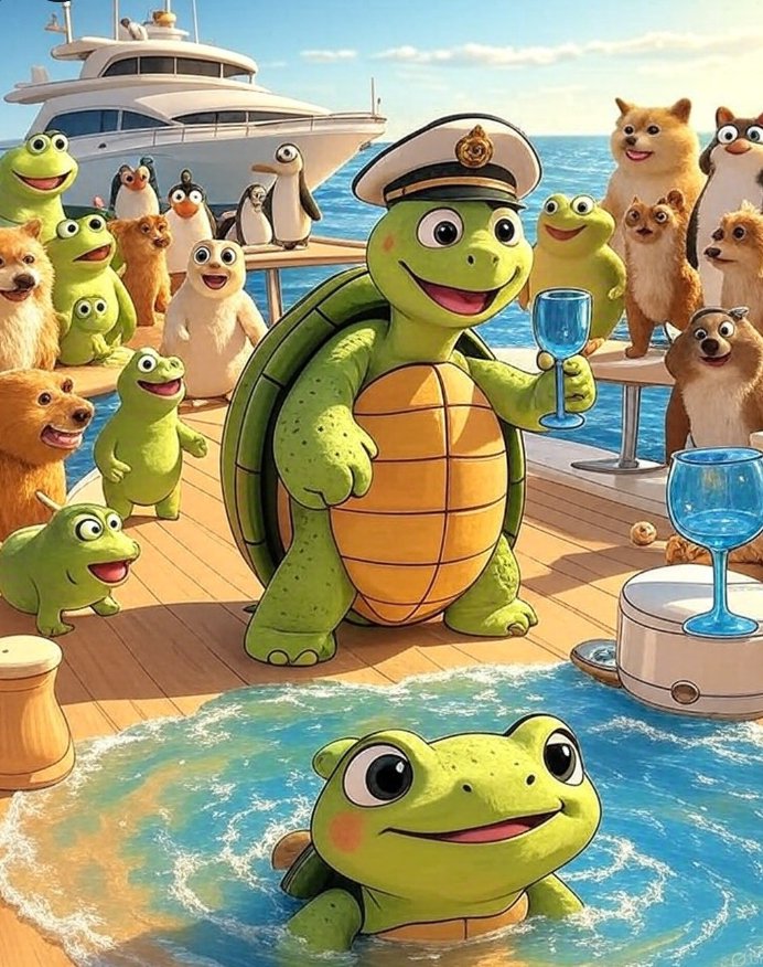 defimobster's tweet image. This is my entry..

$pong and the rest of his friends having a yacht party 🎉🎉🎉