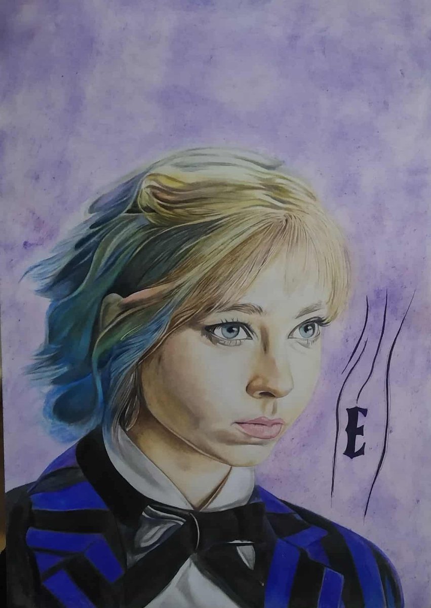 Kevindibujante1's tweet image. Segunda vez que te dedico un dibujo de este personaje, hecho con lápices giotto y faber Castell, ojalá sea de tu agrado saludos desde Chile.🇨🇱😊💫🙌🏻 @nycolleyshon

#solotu #merlina #sketchart
#sketch #drawings #art #enidsinclair
#WednesdayAddams #Netflix