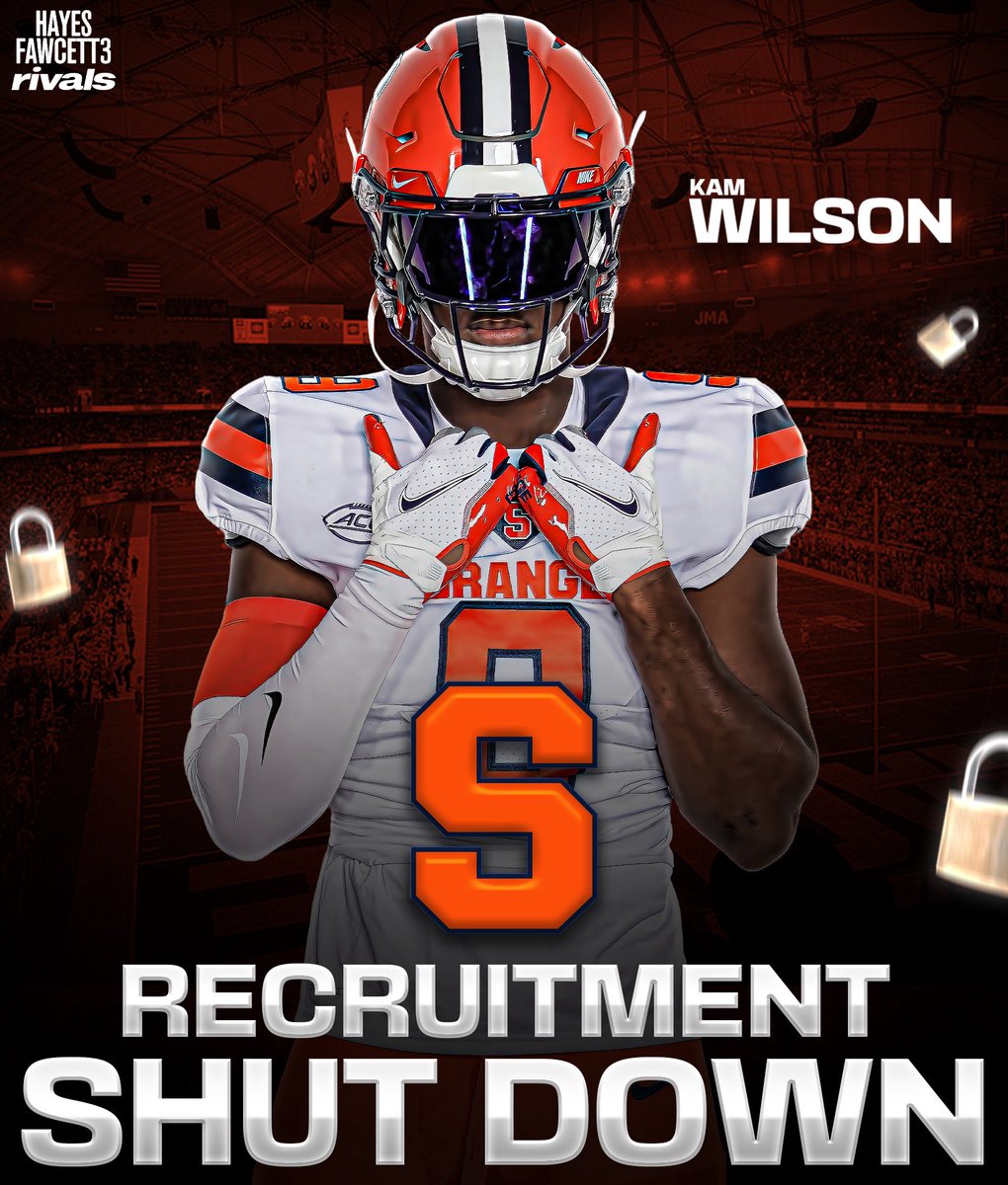 Hayesfawcett3's tweet image. BREAKING: Class of 2026 EDGE Kamron Wilson has shut down his recruitment and will sign with Syracuse, he tells me for @rivals

The 6’5 230 EDGE from Miami, FL has been Committed to the Orange since March

“1000% locked in Cuse fans no worries!!🍊”

on3.com/rivals/kamron-…
