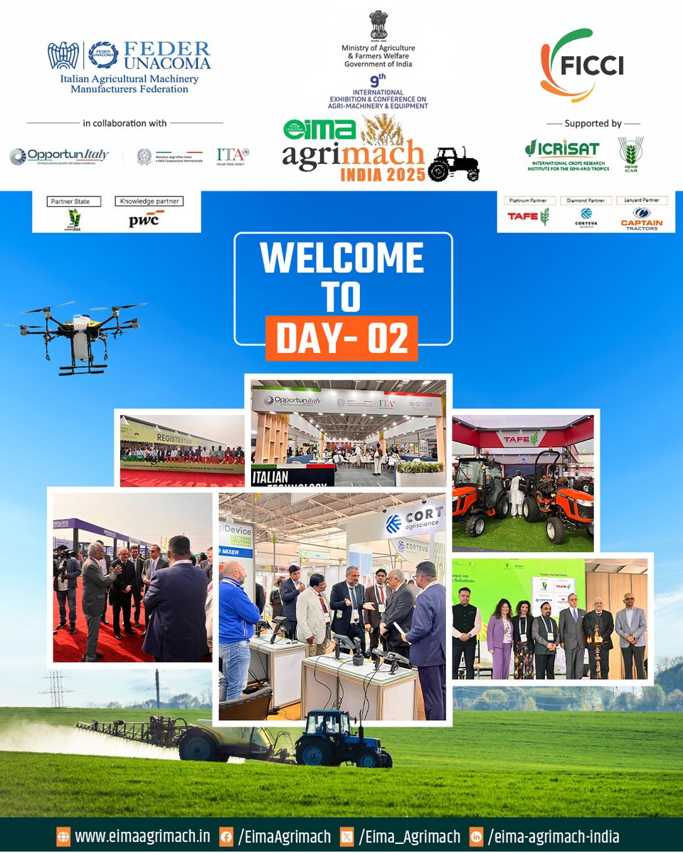 Eima_Agrimach's tweet photo. Good morning from Day 2 of #EIMAAgrimach2025!
After an exciting opening day, we’re ready for more innovation, global networking, and hands-on demonstrations today. 🚜🌾 https://t.co/4PX0ETmObj