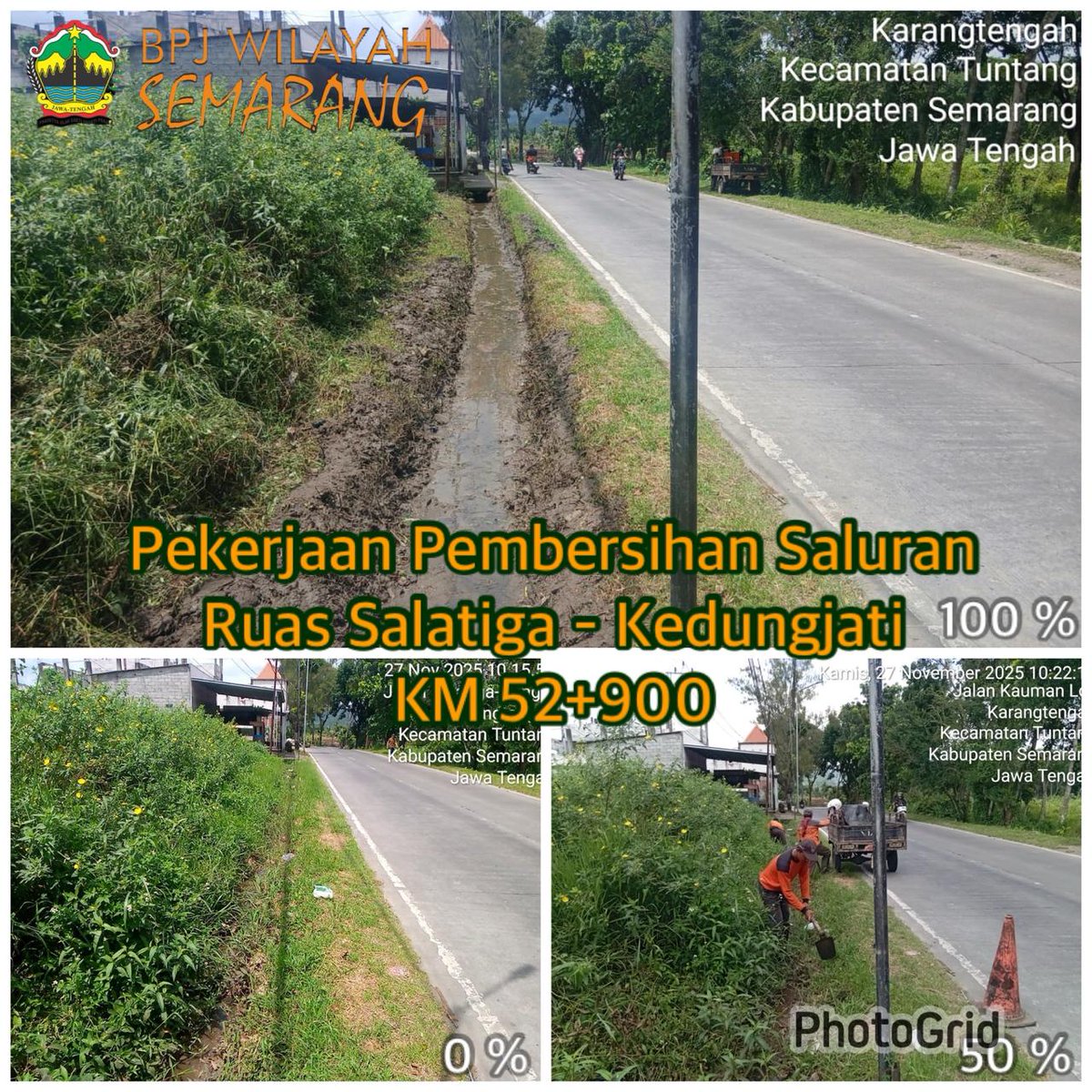 Pekerjaan Pembersihan Saluran.
Ruas Salatiga - Kedungjati.
Kamis, 27 November 2025.
#sahabatjalancantik #KemalaJateng #NgopeniNglakoni #AhmadLuthfi
<a href="/TajYasinMZ/">Taj Yasin Maimoen</a>
<a href="/dpubmckjateng/">DPU BMCK-Jateng #JalanCantik</a>
<a href="/humasjateng/">Humas Jateng</a>
<a href="/KemalaJateng/">#KemalaJateng</a>
