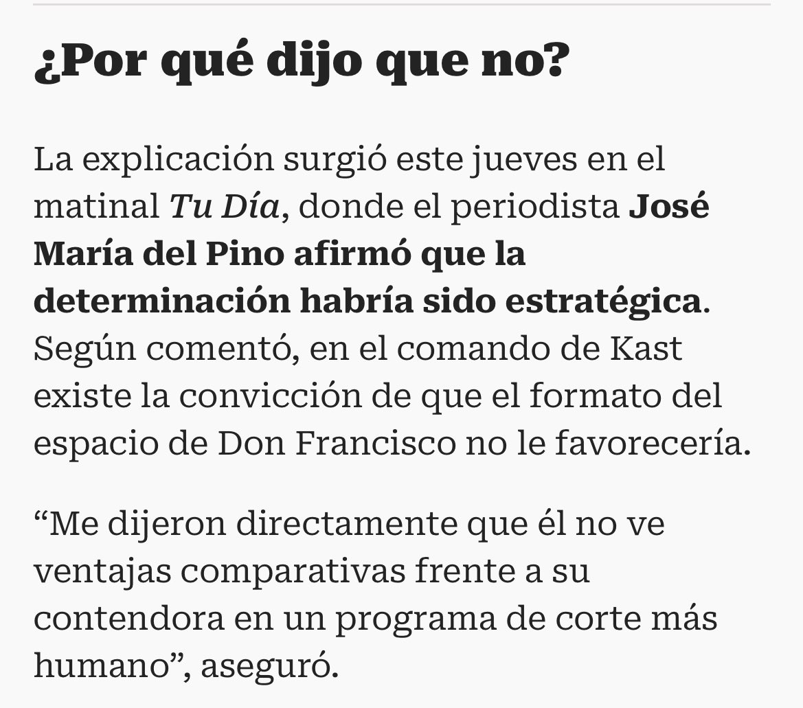 hernan_sr's tweet image. Periodista de canal 13 cuenta la dura, Kast no va a las caras de la moneda porque según sus asesores no calza con un programa más HUMANO. 

En palabras simples, Kast no es humano, Kast no es empático. 

No podemos arriesgarnos a tener un presidente así, hasta Trump tiene más…