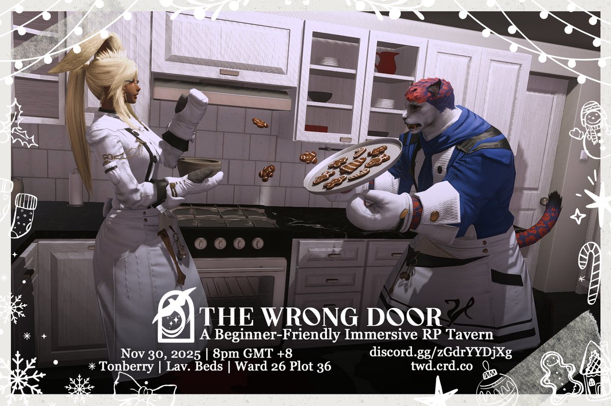 Take care when baking cookies this Starlight. You don't wanna trip and cause an accident in the kitchen.

Come celebrate with us this Sunday!

Bookings: tinyurl.com/WrongDoorXIV
Community: discord.gg/zGdrYYDjXg
Carrd: twd.crd.co
