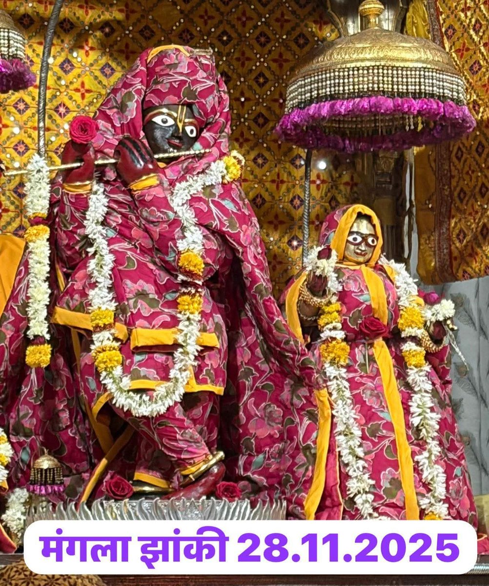KrishnaG_Sharma's tweet image. जय श्री राधा गोविन्द! 🕉️ 🙏
मंगला झांकी 🪔✨
मंदिर श्री गोविन्ददेवजी, जयपुर 🛕 
शुक्रवार, 28 नवंबर 2025
मार्गशीर्ष शुक्ल अष्टमी, वि. सं. 2082
Shri Govind Dev ji, Jaipur 
Friday, November 28, 2025
#जयश्रीराधागोविन्द #GovindDevJi #Jaipur #ManglaJhanki #RadhaKrishna #Bhakti…