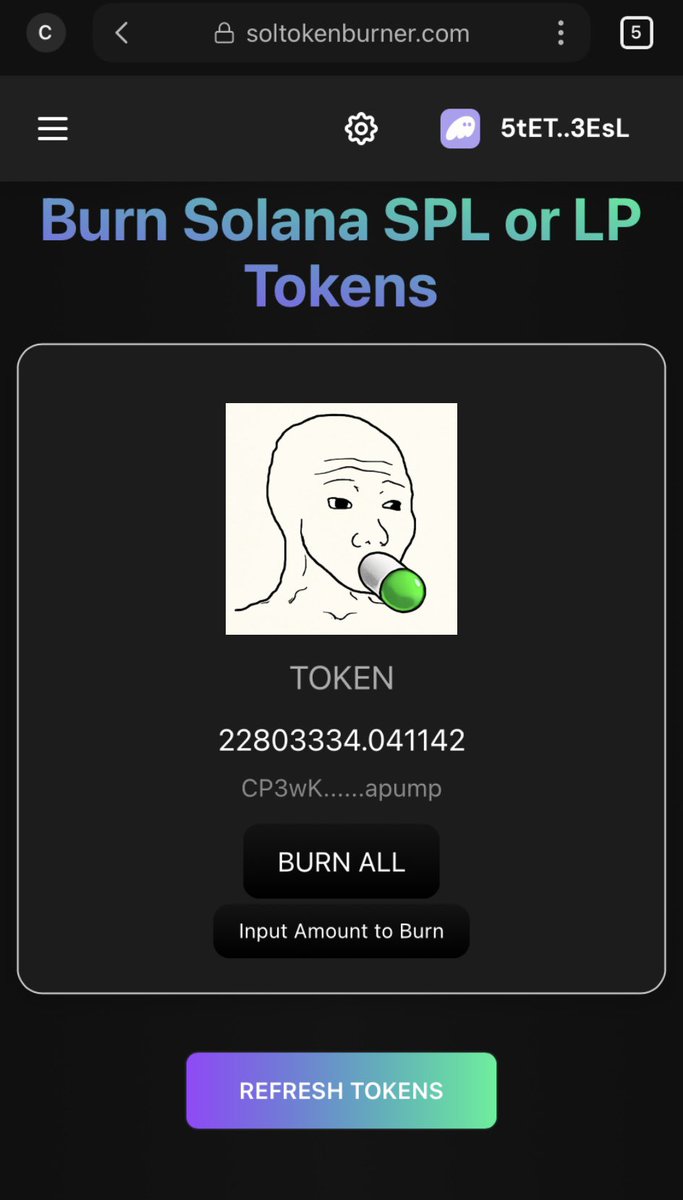 wopillcto's tweet image. BURN BABY 🔥🔥🔥$Wopill 

A sacrifice For the community #CTO

#wopill #memecoins #burn #solana