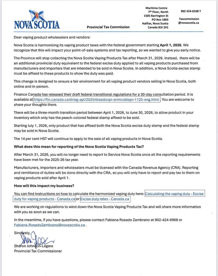 Well <a href="/nsgov/">Nova Scotia Gov.</a> you joined the bandwagon with the double tax. But what are you expecting? You banned flavours.  What tax are yiu going to collect?