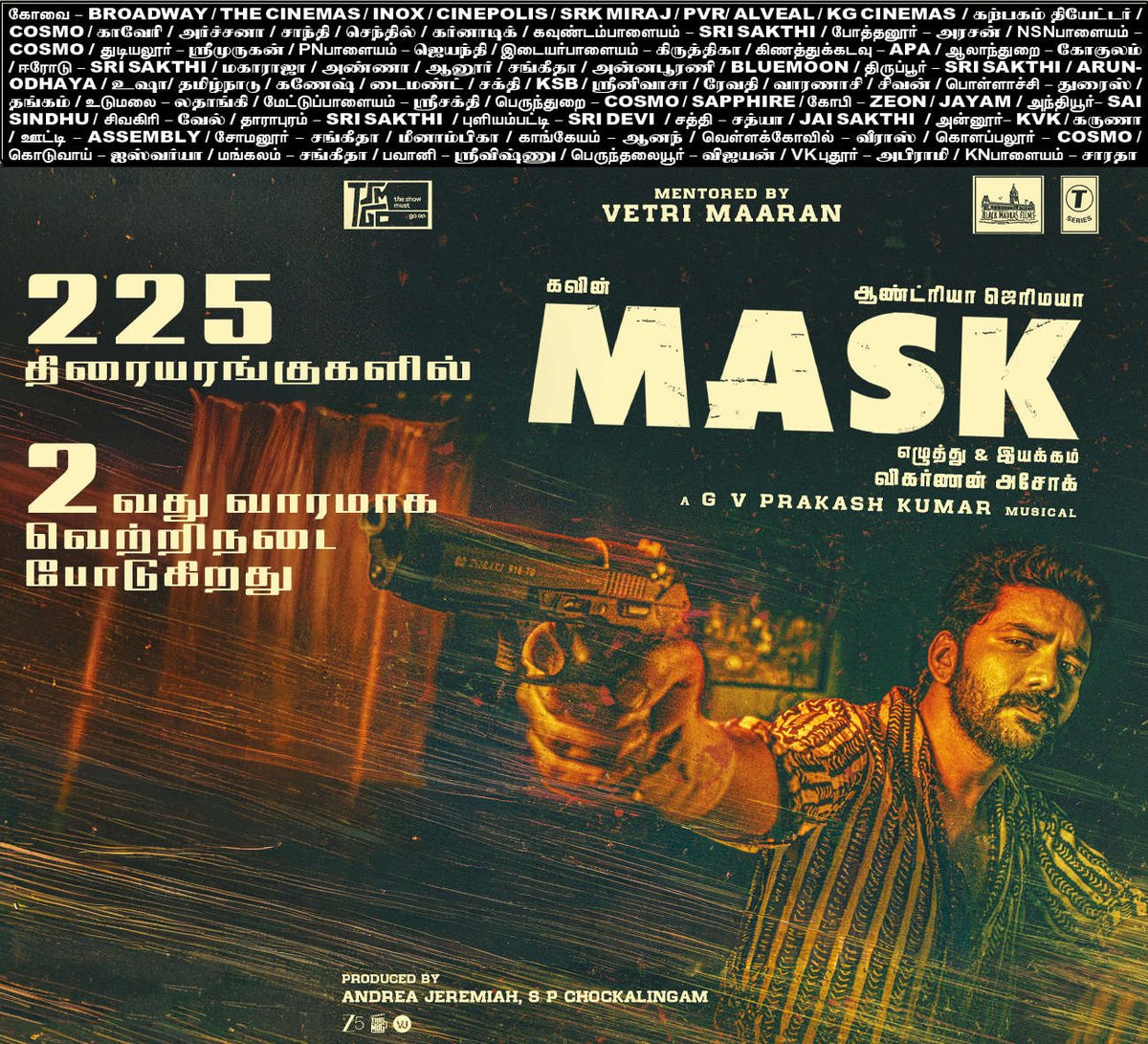 Ragunanthen_'s tweet photo. #Mask Movie (28-11-2025) Tamil Paper Ad
(#Coimbatore #CBE &amp; #Chennai)

2nd Week 

#MaskMovie #Kavin @Kavin_m_0431
@gvprakash @andrea_jeremiah  @PeterHeinOffl @RDRajasekar
@GrassRootFilmCo  @iRuhaniSharma   @jacki_art @RIAZtheboss @PoorthiPravin @viyaki_s https://t.co/1dAGsdYYgz