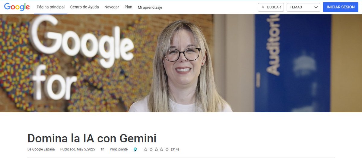 ♊ ¡Impulsa tu productividad! 🚀 

El curso "Domina la IA con Gemini" de Google Skillshop te enseña a usar esta IA para automatizar tareas, generar ideas y escribir más rápido. ¡Consigue tu certificación digital de Google y domina la #IA práctica!
👉🏻🔗 skillshop.exceedlms.com/student/collec…