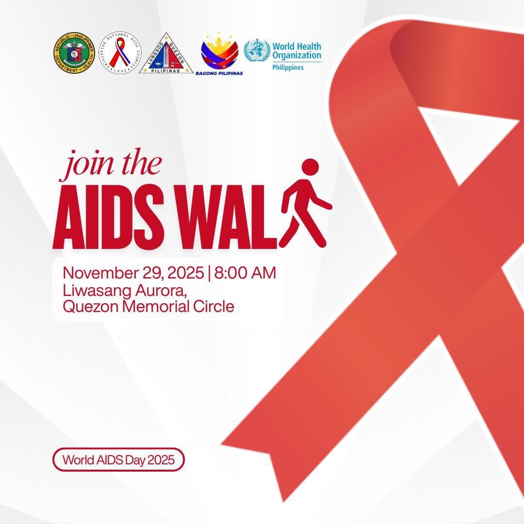 tlfshareph's tweet photo. Together with the Philippine National AIDS Council, we invite our partners, friends, and allies to join us in celebration of the #WorldAIDSDay 2025. Please come tomorrow in either white, or red shirt.

See you! 😎 https://t.co/nhp3ZeSYLE