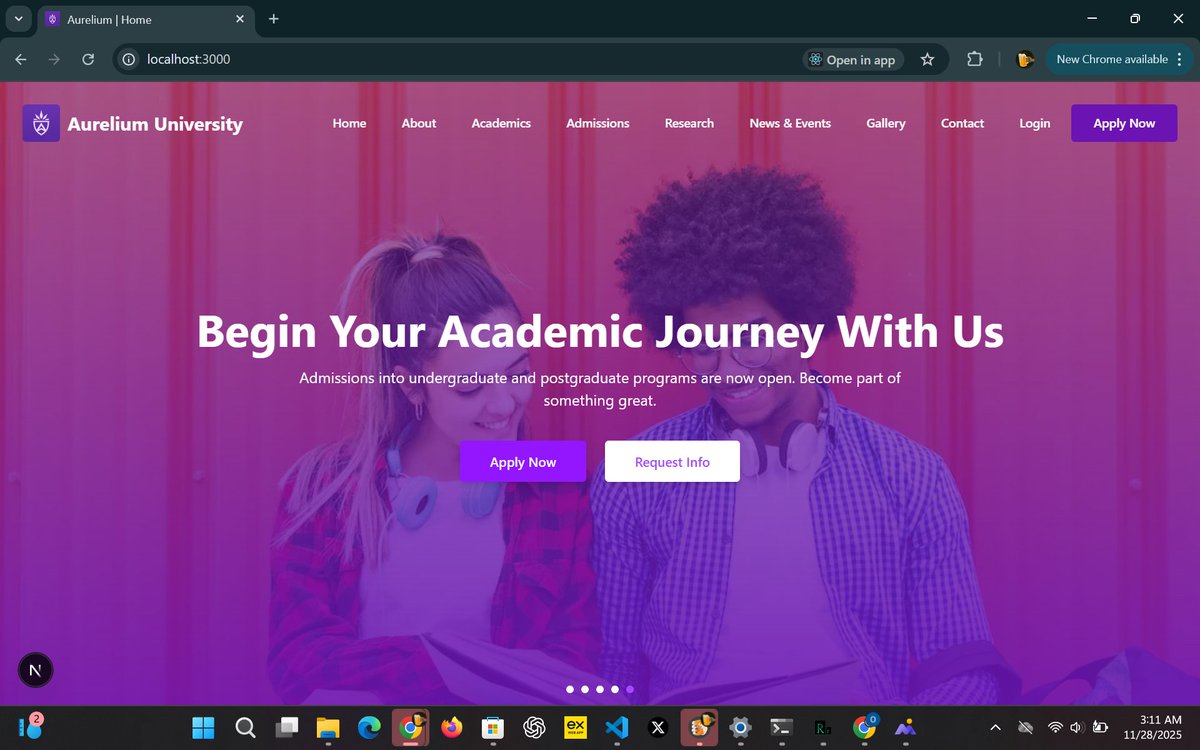 OyinWebX's tweet image. Simplicity cuts it for me regarding this University school website I&apos;m building with next.js
Feedbacks are mostly welcomed