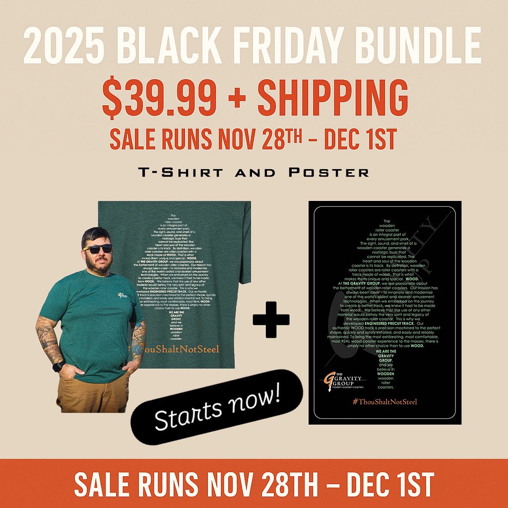 thegravitygroup's tweet image. Gravity Group merch alert!!!
Get your Gravity Group swag for yourself, your family, your friends, your enemies…!
Buy now: rollercoasterparts.com/collections/th…

#EngineeredPrecutTrack
#rollercoastergifts
#christmasgiftideas
#holidaygiftideas
#rollercoaster