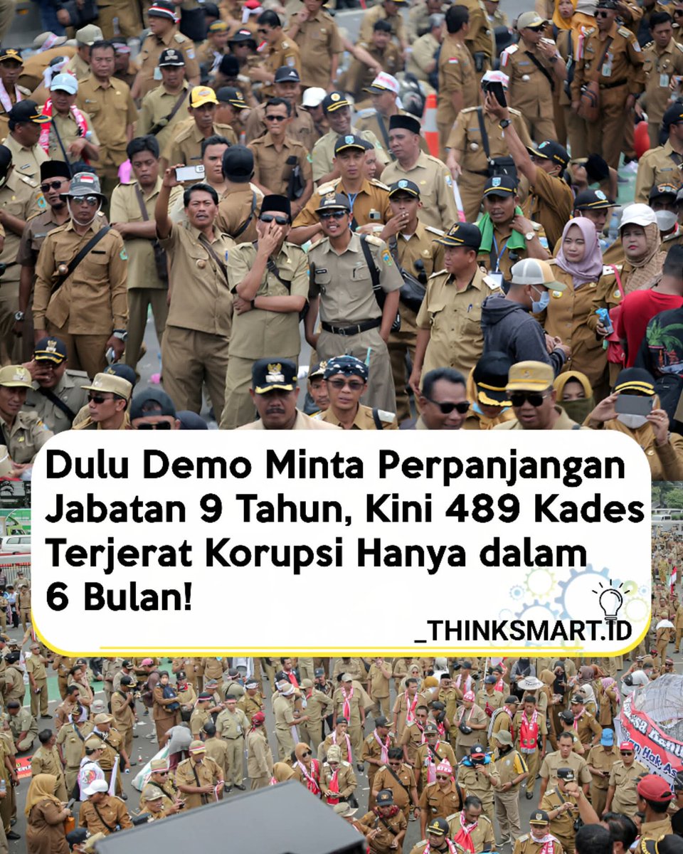Salah satu strategi pemenangan pilpres kmaren adalah mengumpulkan para kades yg dikoordinir oleh Mendagri. 
Tuntutan pemanjangan jabatan disetujui Jkw sebagai "upah", untuk menangkan anaknya. 

DAMPAKNYA..!! 👇👇