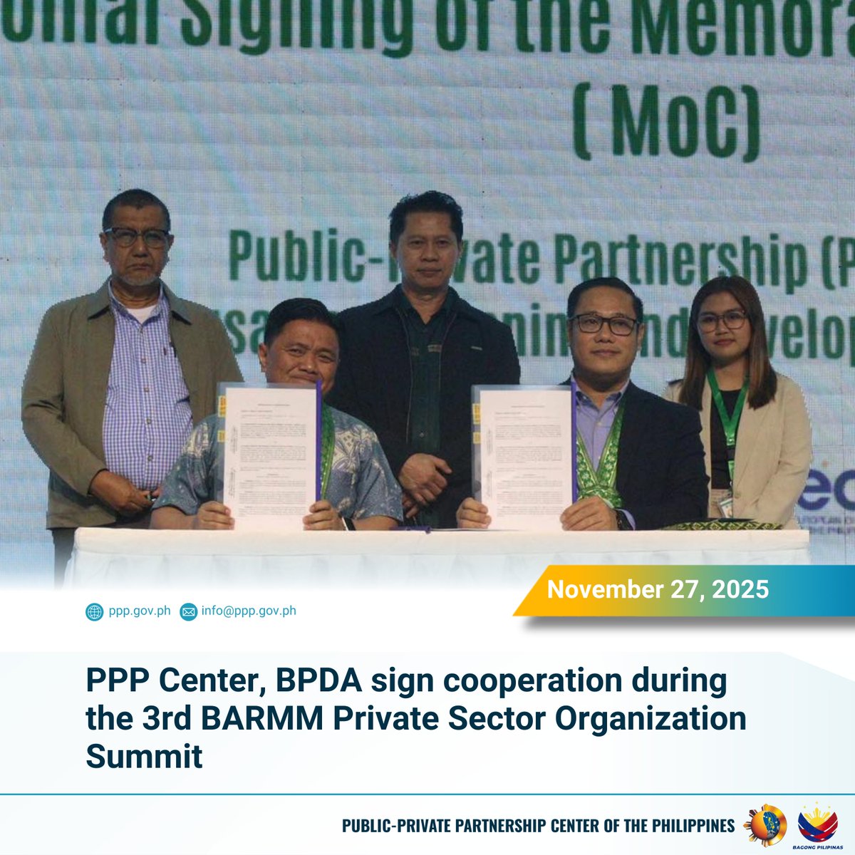 𝐏𝐏𝐏 𝐂𝐞𝐧𝐭𝐞𝐫, 𝐁𝐏𝐃𝐀 𝐢𝐧𝐤 𝐦𝐞𝐦𝐨𝐫𝐚𝐧𝐝𝐮𝐦 𝐭𝐨 𝐚𝐝𝐯𝐚𝐧𝐜𝐞 𝐏𝐏𝐏 𝐢𝐧𝐢𝐭𝐢𝐚𝐭𝐢𝐯𝐞𝐬 𝐢𝐧 𝐁𝐀𝐑𝐌𝐌  
Please read: ppp.gov.ph/knowledge-mana…