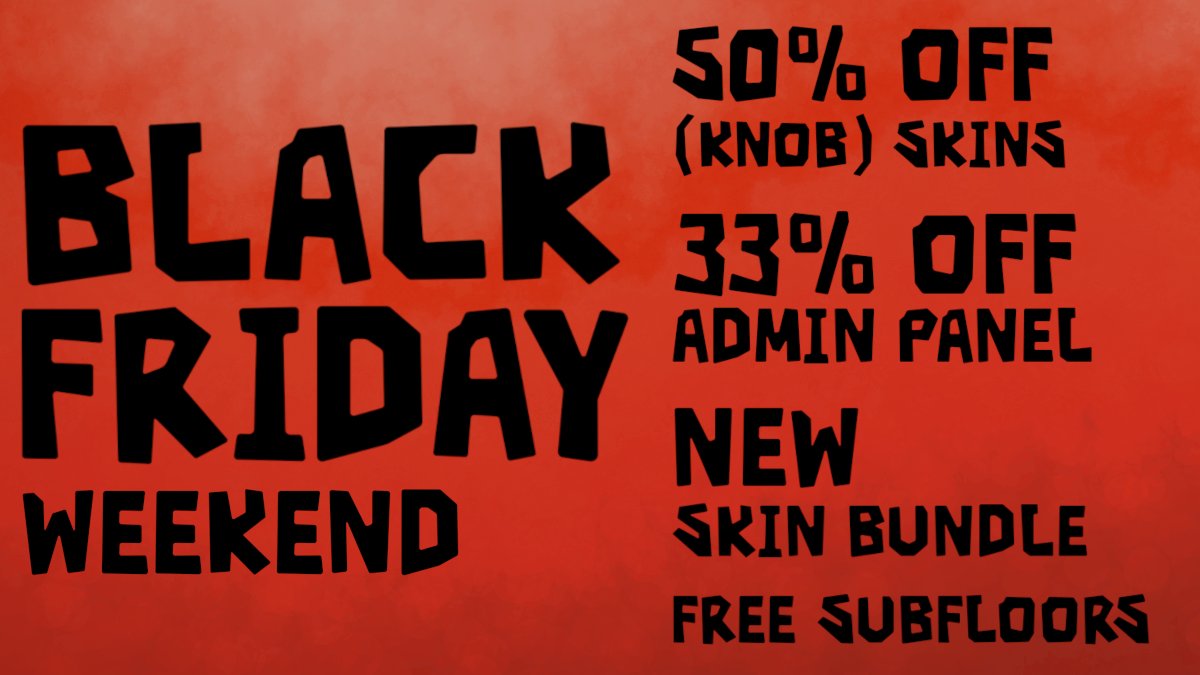 DoorsRoblox's tweet image. #RobloxDoors BLACK FRIDAY WEEKEND INCOMING!
50% off Knobs skins, 33% off Admin Panel, a new skin bundle, AND subfloors won&apos;t cost Stardust!

roblox.com/events/2228059…