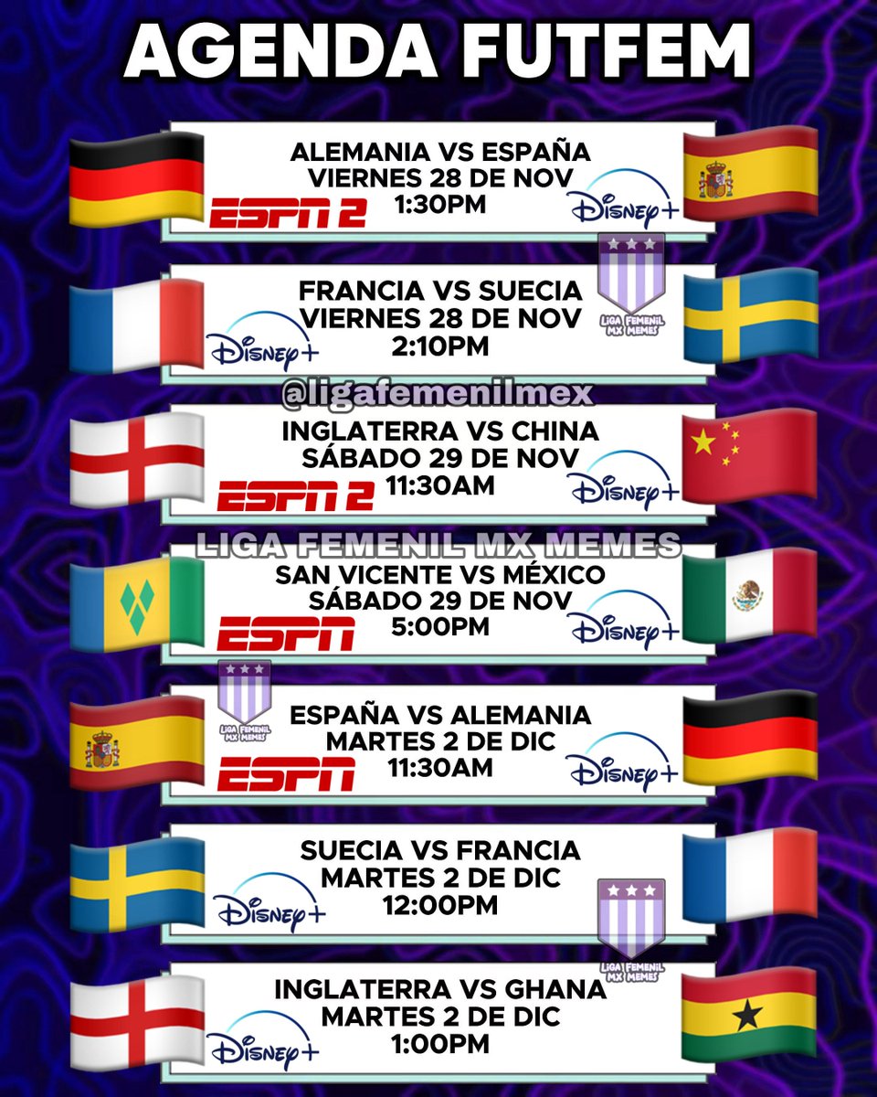 ligafemenilmex's tweet image. Estos son algunos partidos que SÍ tendrán transmisión en México 🤩🤩🇲🇽
#FutFem #MiSelecciónFem #ConcacafW #UWNL