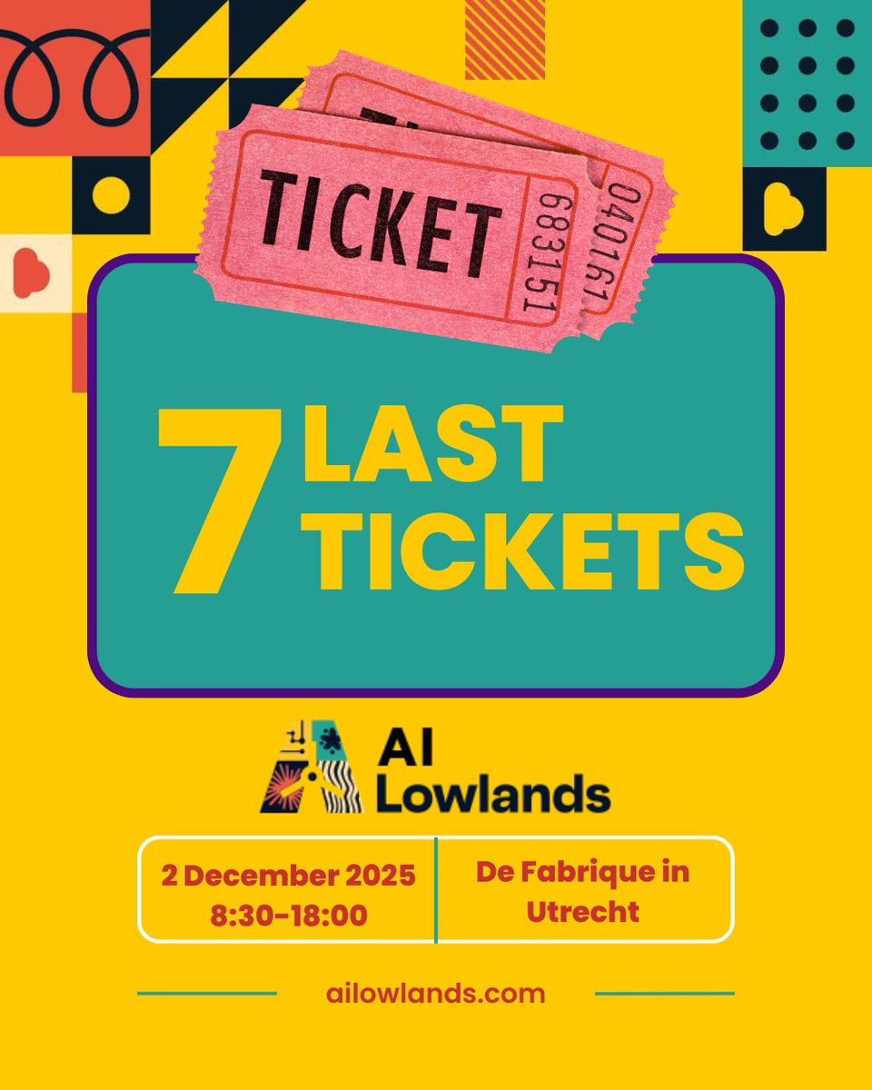 AzureLowLands's tweet image. 🔥 Only 7 tickets left for AI Lowlands 2025

If you’ve been meaning to join us on 2 December at De Fabrique, Utrecht, this is your final call. Once these last tickets are gone, that’s it.

👉 Grab your spot now. Link in the first comment.

#AILowlands