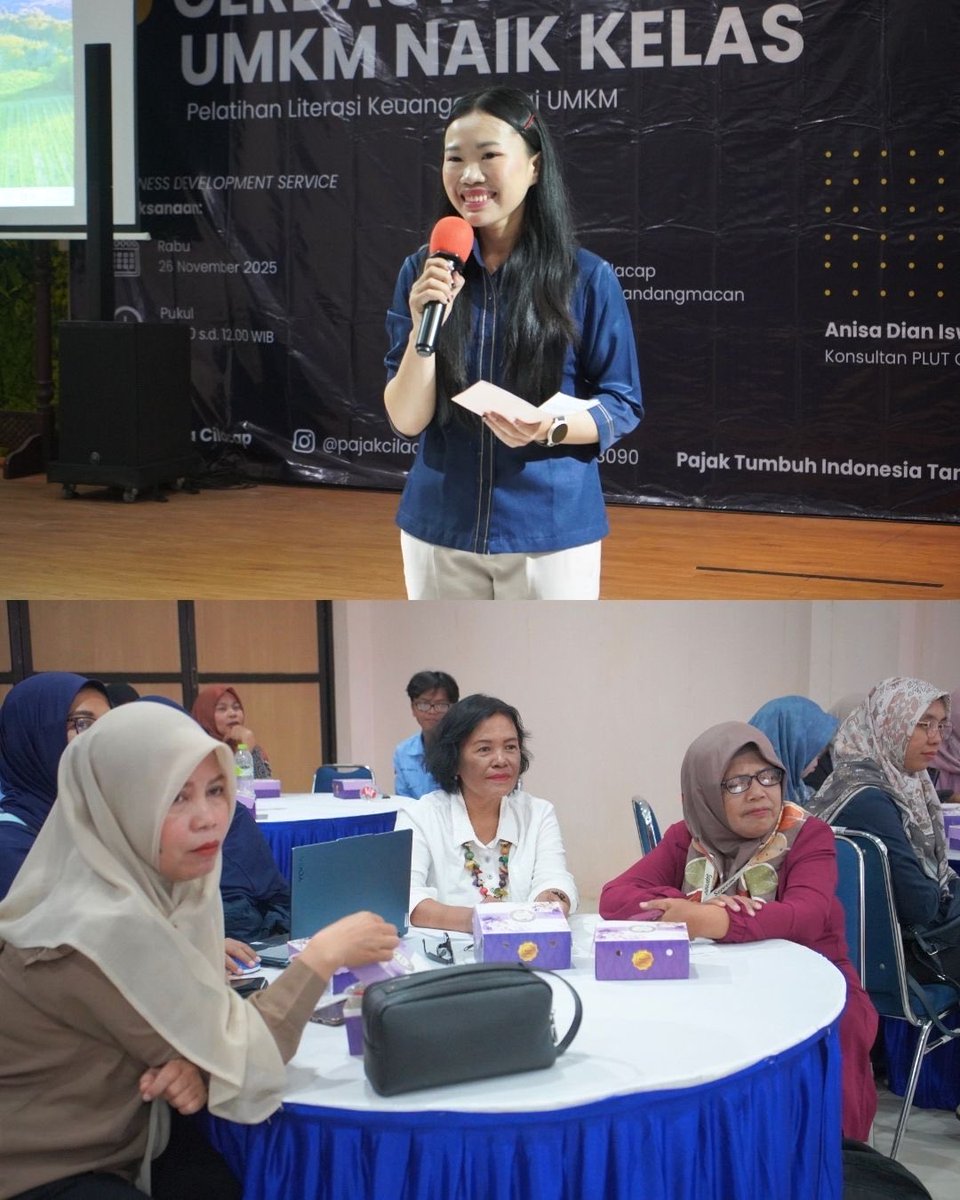 pajakcilacap's tweet image. [Business Development Services 2025]

(26/11) KPP Pratama Cilacap bersama DPKUKM Kabupaten Cilacap mengadakan kegiatan Business Development Services (BDS) di Aula KPP Pratama Cilacap.

#BusinessDevelopmentService #BDS2025 #cerdasfinansialUMKMnaikkelas #PajakKitaUntukKita