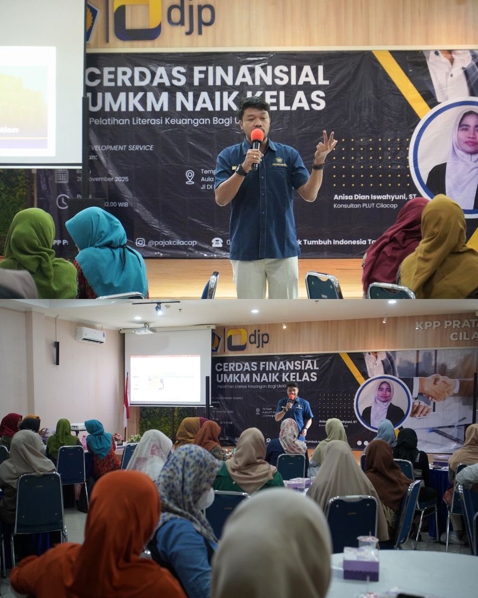 pajakcilacap's tweet image. [Business Development Services 2025]

(26/11) KPP Pratama Cilacap bersama DPKUKM Kabupaten Cilacap mengadakan kegiatan Business Development Services (BDS) di Aula KPP Pratama Cilacap.

#BusinessDevelopmentService #BDS2025 #cerdasfinansialUMKMnaikkelas #PajakKitaUntukKita