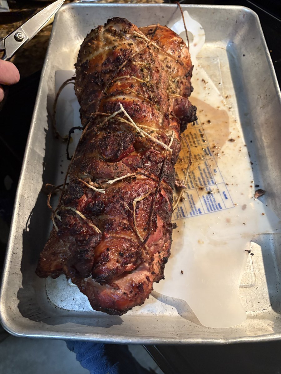 ChrisHowald's tweet image. Smoked, deboned turkey for us today