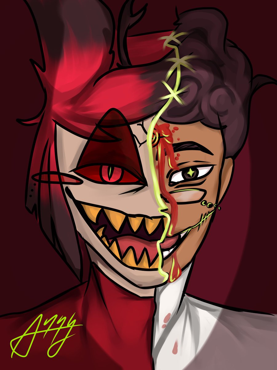 anny123men's tweet photo. Fanart de alastor humano y demonio #art #fanart #HazbinHotel #Alastor https://t.co/Kg9m4WOsmU